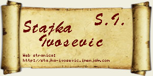 Stajka Ivošević vizit kartica